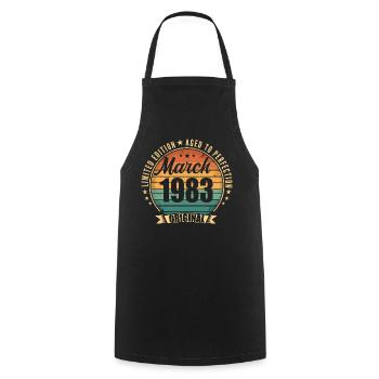 Mars 1983 Édition Limitée Retro Mars 1983 - Tablier de cuisine - noir - Devant - AI Model Male 185 dark (185cm)