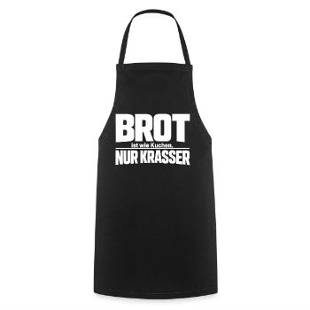 Bread is like cake. Only crasser - Cooking Apron - black - Front - AI Model Male 185 dark (185cm)