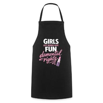 Girls Just Wanna Have Fun-damental Rights - Kochschürze - Schwarz - Vorne - AI Model Male 185 dark (185cm)