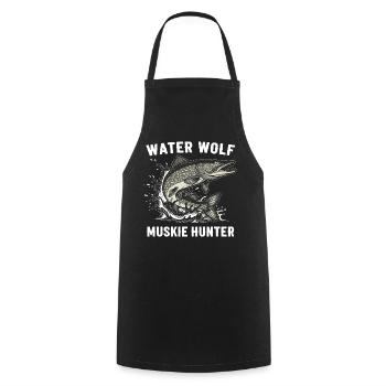 Fishing River Wolffish Aquatic Muskie - Cooking Apron - black - Front - AI Model Male 185 dark (185cm)