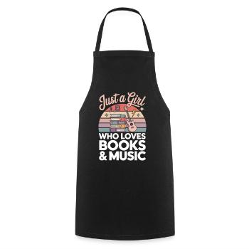 Just a Girl Who Loves Books & Music - Cooking Apron - black - Front - AI Model Male 185 dark (185cm)