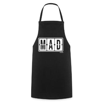 Madrid MAD, City Souvenir Socken, Tasche, Mug - Kochschürze - Schwarz - Vorne - AI Model Male 185 dark (185cm)