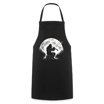 Bigfoot joue de la clarinette - Tablier de cuisine - noir - Devant - AI Model Male 185 dark (185cm)