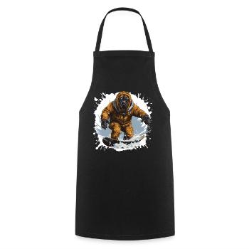 Mastiff Hund Snowboard - Kochschürze - Schwarz - Vorne - AI Model Male 185 dark (185cm)