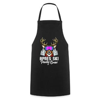 Équipe de fête après ski - Tablier de cuisine - noir - Devant - AI Model Male 185 dark (185cm)