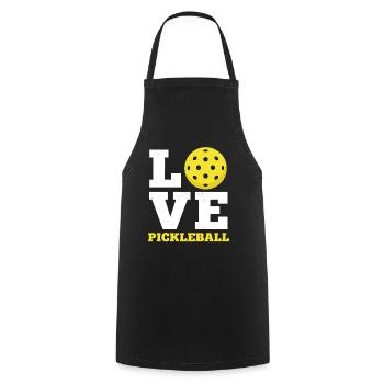 J’adore le pickleball - Paddle Sport Stressed - Tablier de cuisine - noir - Devant - AI Model Male 185 dark (185cm)