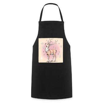 Deer with stars - Cooking Apron - black - Front - AI Model Male 185 dark (185cm)