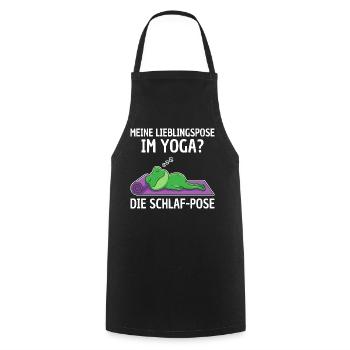 Yoga Frog Favorite Pose Sleeping - Cooking Apron - black - Front - AI Model Male 185 dark (185cm)