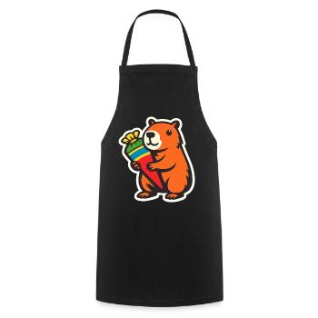 capybara einschulung - Kochschürze - Schwarz - Vorne - AI Model Male 185 dark (185cm)