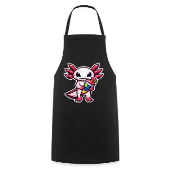 Axolotl with school cone for school enrollment - Cooking Apron - black - Front - AI Model Male 185 dark (185cm)