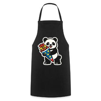 Panda Bear : Don d’inscription à l’école de 1ère année - Tablier de cuisine - noir - Devant - AI Model Male 185 dark (185cm)