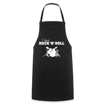 Rock & Roll - Tablier de cuisine - noir - Devant - AI Model Male 185 dark (185cm)