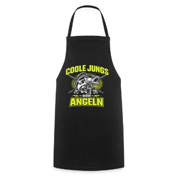 Cadeau de pêche pour la pêche et la marche des gars cool - Tablier de cuisine - noir - Devant - AI Model Male 185 dark (185cm)