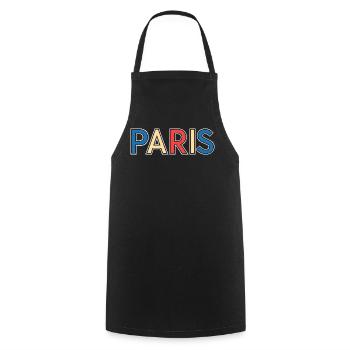 Paris Color Block Typography - Cooking Apron - black - Front - AI Model Male 185 dark (185cm)