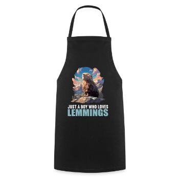 Lemmings Lemming - Cooking Apron - black - Front - AI Model Male 185 dark (185cm)