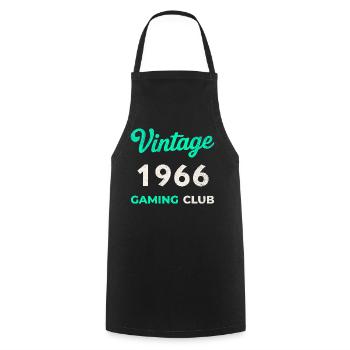 Vintage 1966 – Année de naissance rétro du Gaming Club - Tablier de cuisine - noir - Devant - AI Model Male 185 dark (185cm)
