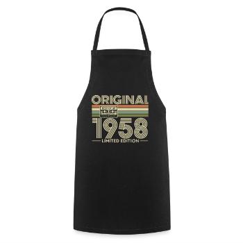 Original 1958 Edition Retro - Tablier de cuisine - noir - Devant - AI Model Male 185 dark (185cm)