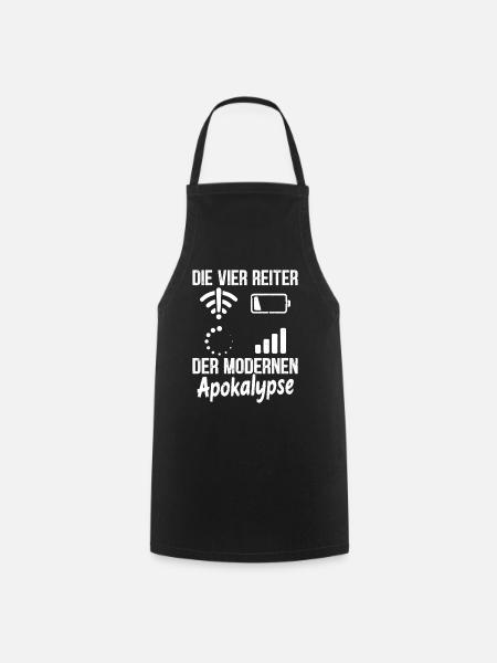 Nerd: DE VIER RUITERS VAN DE MODERNE APOCALYPS - Keukenschort - zwart