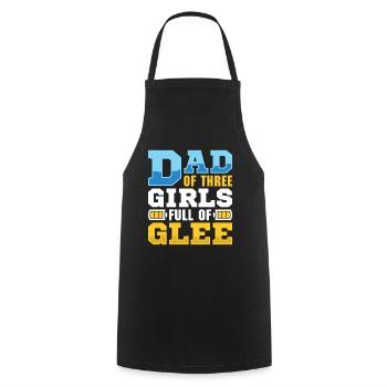 Dad father of three girls daughters - Cooking Apron - black - Front - AI Model Male 185 dark (185cm)