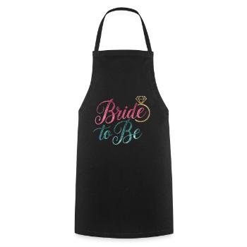 Bride to Be - Cooking Apron - black - Front - AI Model Male 185 dark (185cm)