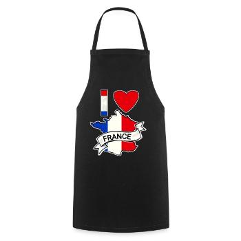 France - Flag - Map - Cooking Apron - black - Front - AI Model Male 185 dark (185cm)