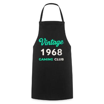 Vintage 1968 – Année de naissance rétro du Gaming Club - Tablier de cuisine - noir - Devant - AI Model Male 185 dark (185cm)