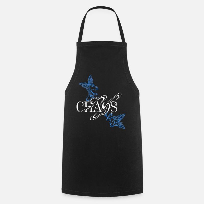 Butterfly font with wings - Cooking Apron - black