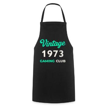 Vintage 1973 – Gaming Club Retro Birth Year - Cooking Apron - black - Front - AI Model Male 185 dark (185cm)