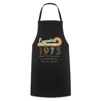 1973 The Legends Were Born in 1973 | vintage!! - Cooking Apron - black - Front - AI Model Male 185 dark (185cm)