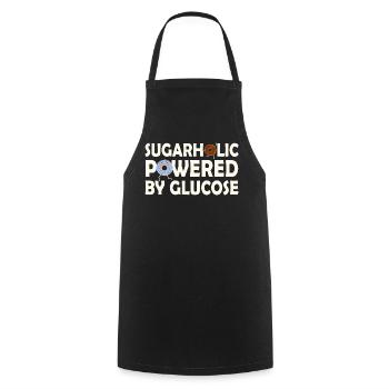 Sugarholic angetrieben von Glukose - Kochschürze - Schwarz - Vorne - AI Model Male 185 dark (185cm)
