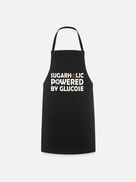 Sugarholic angetrieben von Glukose - Kochschürze - Schwarz