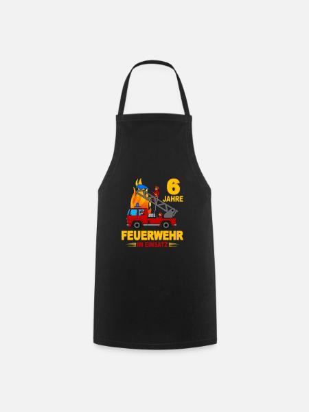 Fire brigade 6 years in action - Cooking Apron - black
