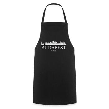 Budapest Skyline, Budapest Hungary - Cooking Apron - black - Front - AI Model Male 185 dark (185cm)