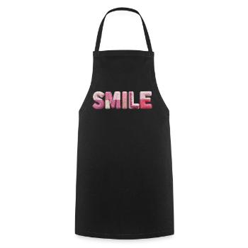 Plüsch Smile Schriftzug Patchwork Trend - Kochschürze - Schwarz - Vorne - AI Model Male 185 dark (185cm)