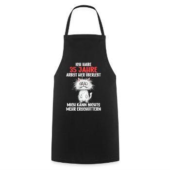 35th Anniversary of the Company Service Anniversary of Work - Cooking Apron - black - Front - AI Model Male 185 dark (185cm)
