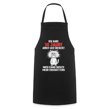 30 Year Company Anniversary Service Anniversary Work - Cooking Apron - black - Front - AI Model Male 185 dark (185cm)