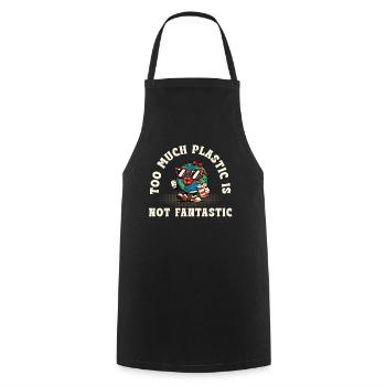 Trop de plastique – pas une expression environnementale exceptionnelle - Tablier de cuisine - noir - Devant - AI Model Male 185 dark (185cm)