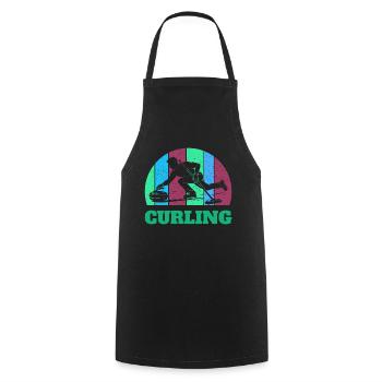 Curling Spieler Sport Wintersport Eis Präzision - Cooking Apron - black - Front - AI Model Male 185 dark (185cm)