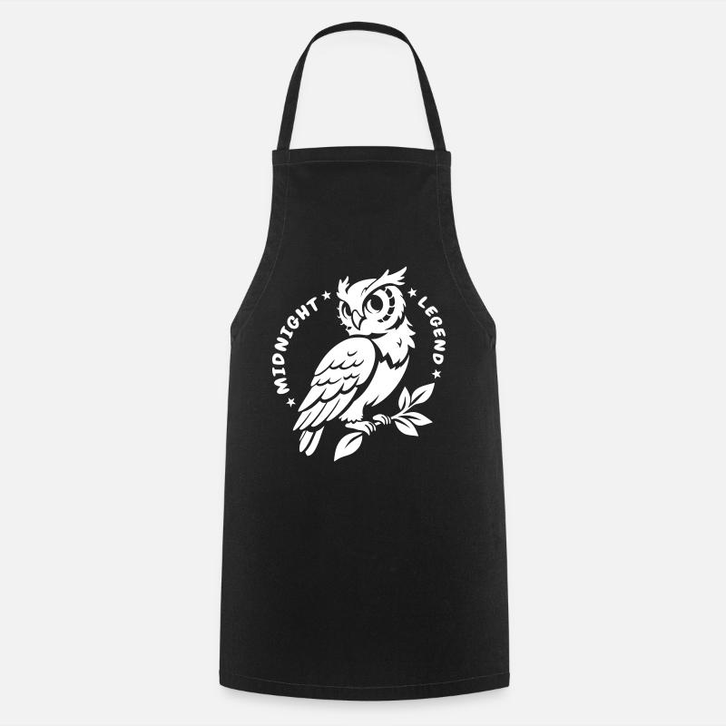 Midnight Legend Owl – Mystique & Mignon - Tablier de cuisine - noir
