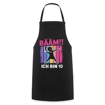 Bääm I'm 10 Dabbing Girl 10th Birthday - Cooking Apron - black - Front - AI Model Male 185 dark (185cm)