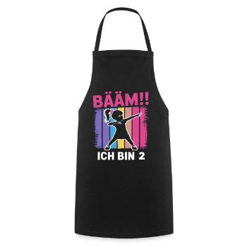 Bääm I'm 2 Dabbing Girl 2nd Birthday - Cooking Apron - black - Front - AI Model Male 185 dark (185cm)