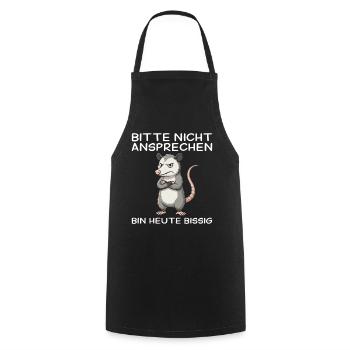Lustiges Opossum Morgenmuffel: Nicht ansprechen! - Tablier de cuisine - noir - Devant - AI Model Male 185 dark (185cm)