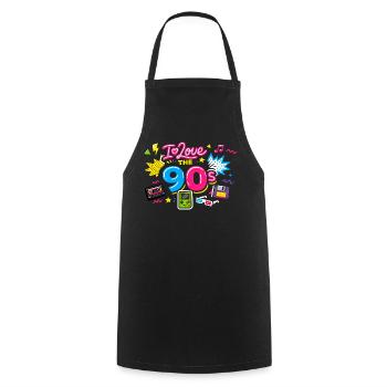 nineties - Cooking Apron - black - Front - AI Model Male 185 dark (185cm)