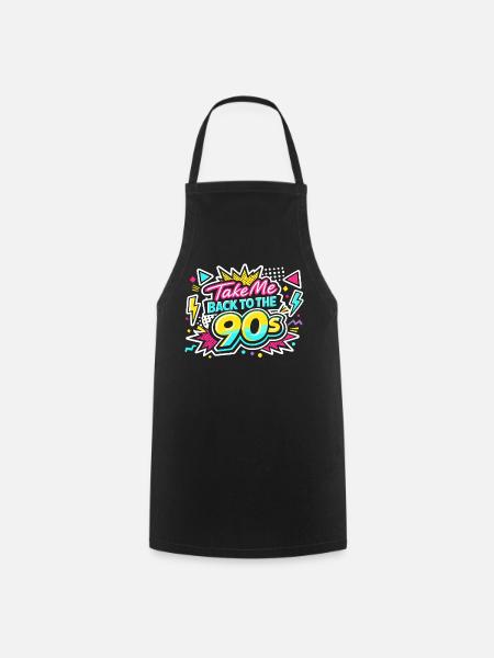 Back to the 90s retro 90er Jahre Outfit 90er - Kochschürze - Schwarz