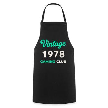 Vintage 1978 – Année de naissance rétro du Gaming Club - Tablier de cuisine - noir - Devant - AI Model Male 185 dark (185cm)