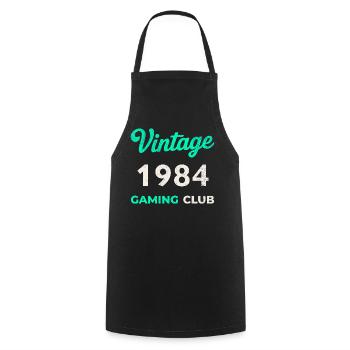 Vintage 1984 – Année de naissance rétro du Gaming Club - Tablier de cuisine - noir - Devant - AI Model Male 185 dark (185cm)
