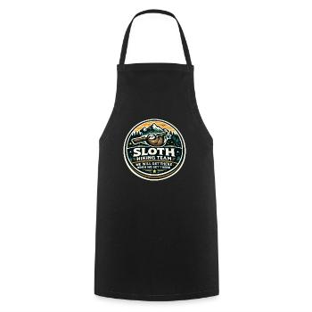 Sloth Hiking Team We're Coming - Cooking Apron - black - Front - AI Model Male 185 dark (185cm)