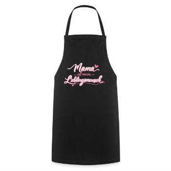 Mom Is My Favorite Person Gift - Cooking Apron - black - Front - AI Model Male 185 dark (185cm)