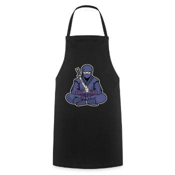 Ninja Zen – Kampfsport & Kampfsportarten - Kochschürze - Schwarz - Vorne - AI Model Male 185 dark (185cm)