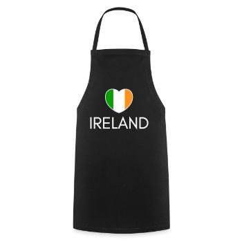 Cœur avec drapeau irlandais, j’aime l’Irlande - Tablier de cuisine - noir - Devant - AI Model Male 185 dark (185cm)